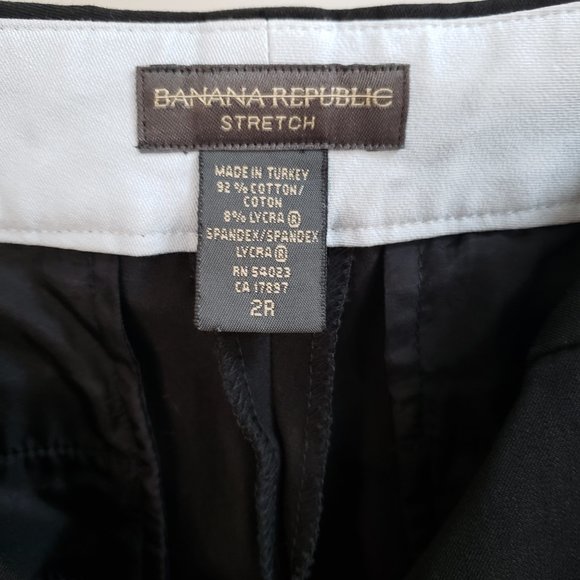Banana Republic Black Slacks Size 2 Regular 92% Cotton 8% Lycra Spandex - Picture 3 of 3